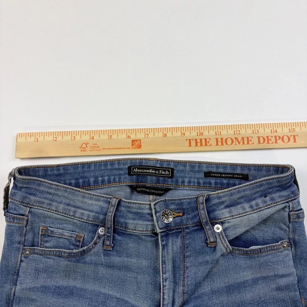 Abercrombie & Fitch Super Skinny Jeans Womens 28/6 Medium Distressed Patchwork